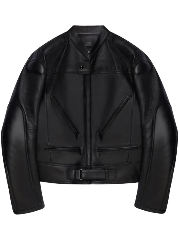 Courrèges Racer レザージャケット | ブラック | FARFETCH JP