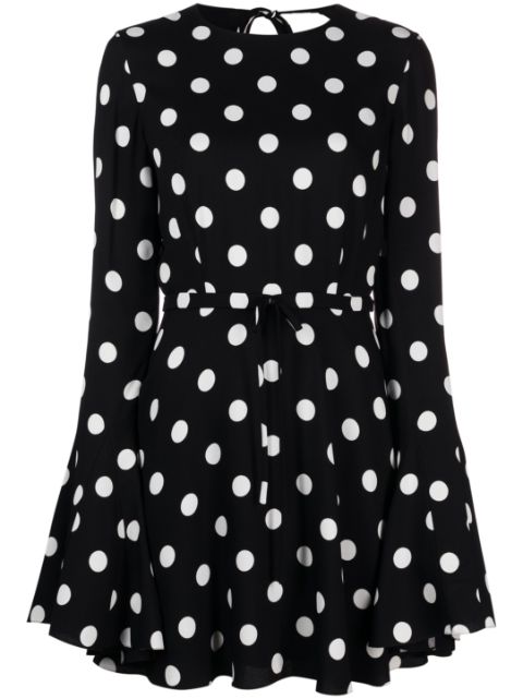Saint Laurent polka dot-print belted minidress