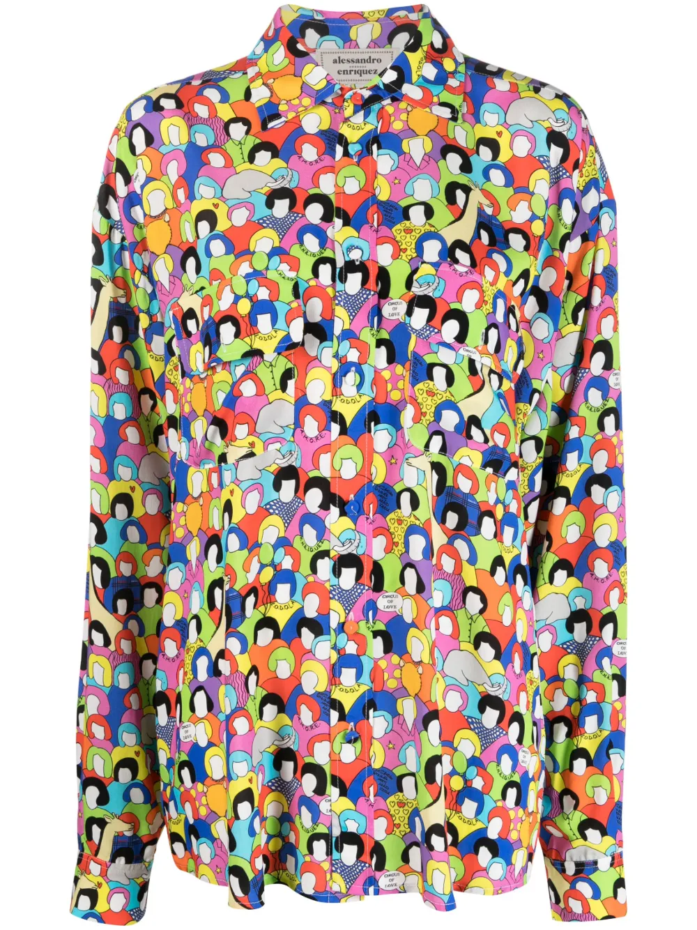 alessandro enriquez graphic-print long-sleeve shirt