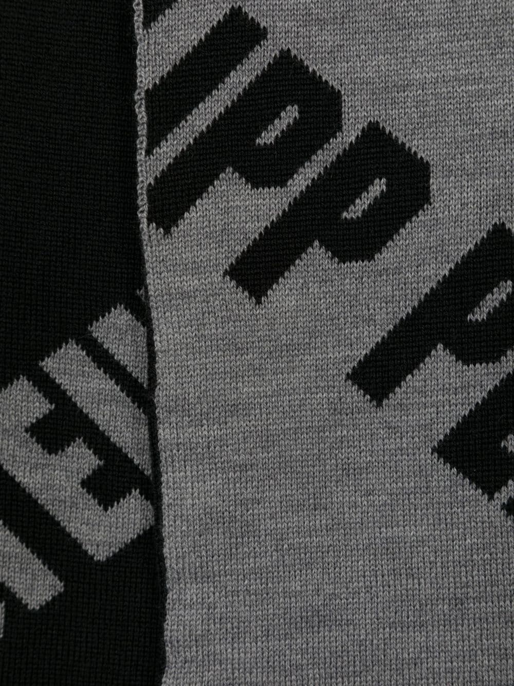 Philipp Plein Sjaal met jacquard logo - Grijs
