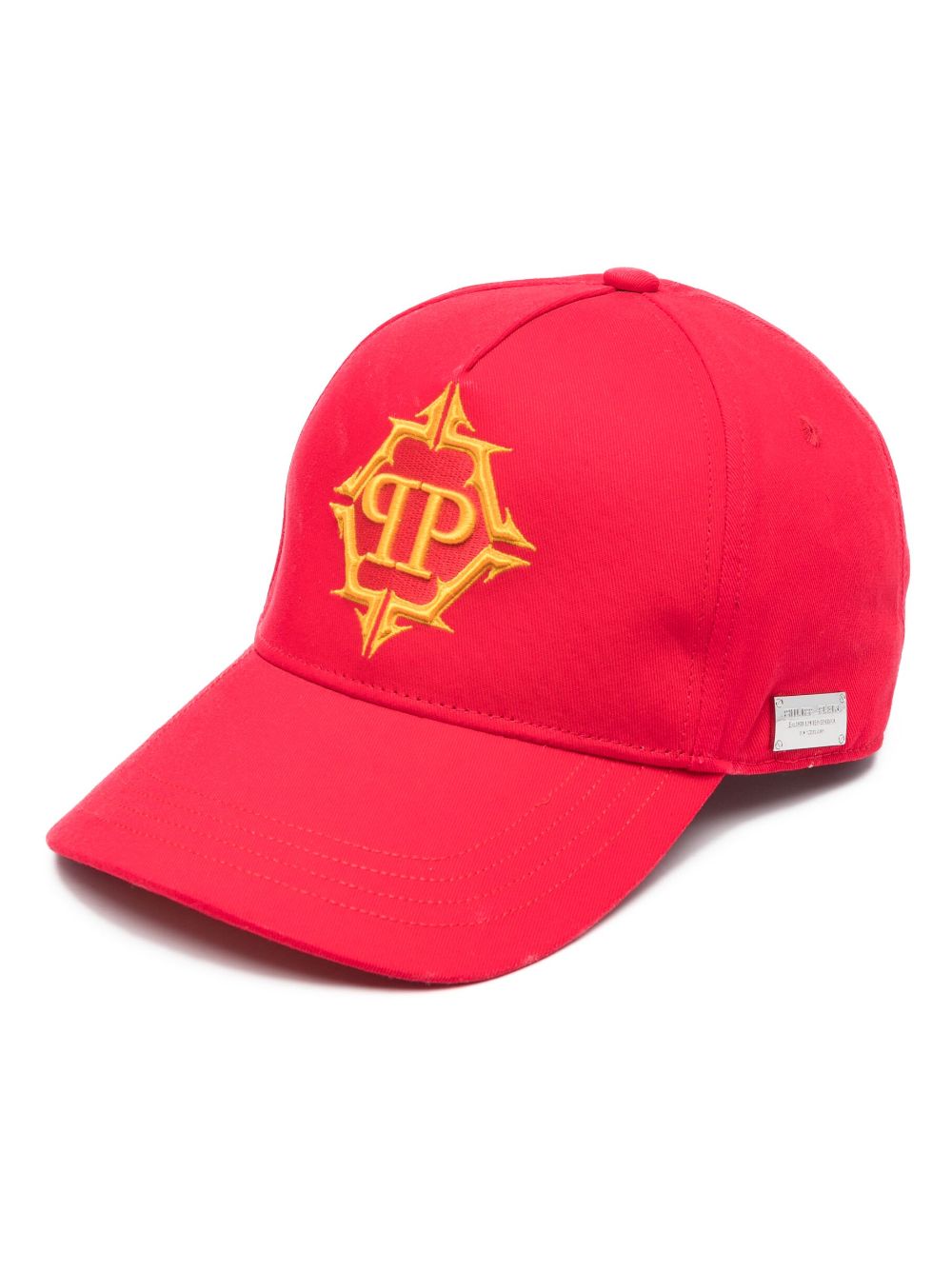 Philipp Plein Hexagon Logo刺绣棒球帽 In Red