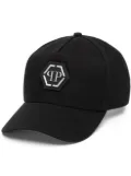 Philipp Plein logo-plaque cotton baseball cap - Black
