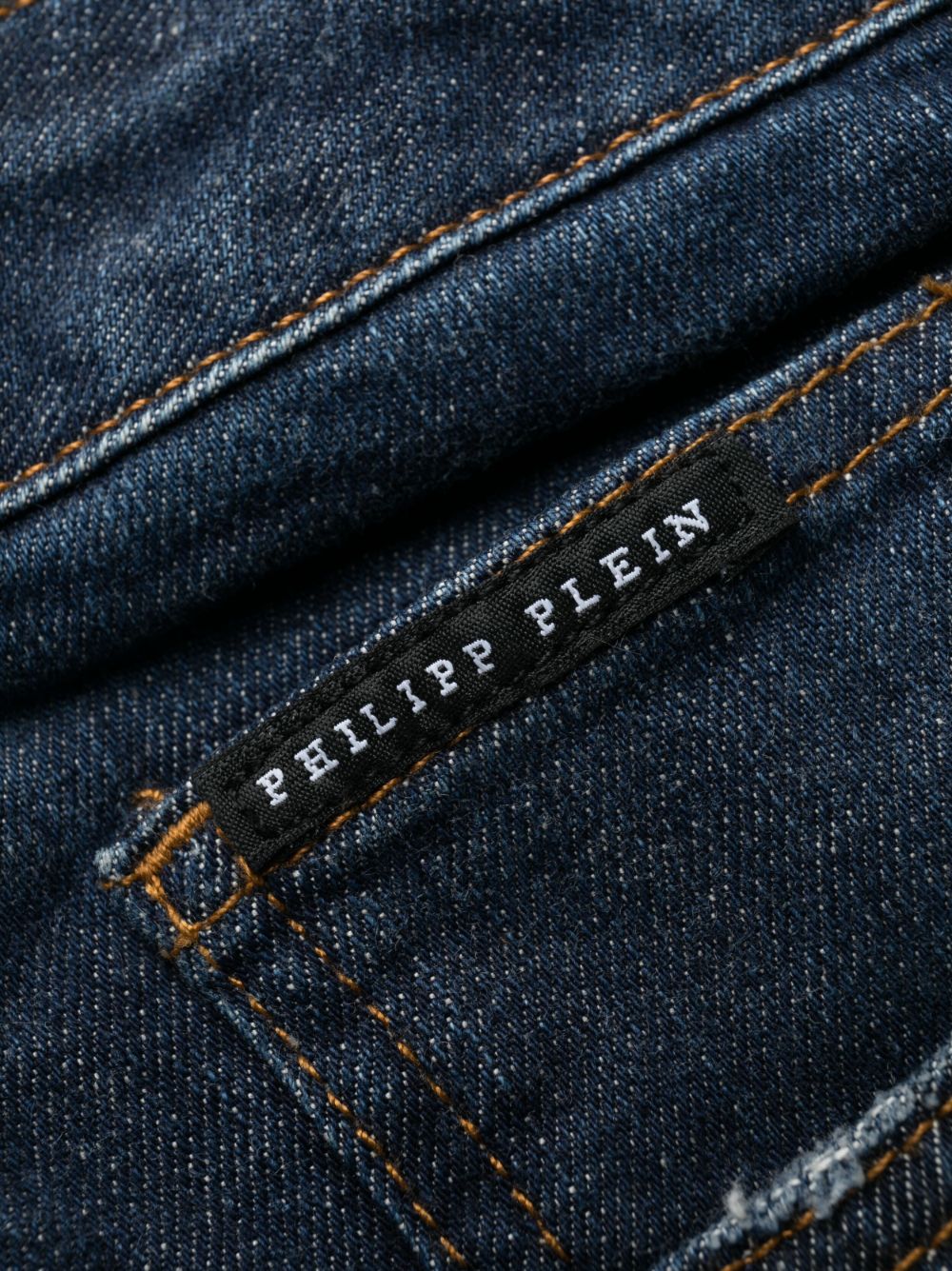 Cheap Philipp Plein paisley-embroidered straight-leg jeans Men