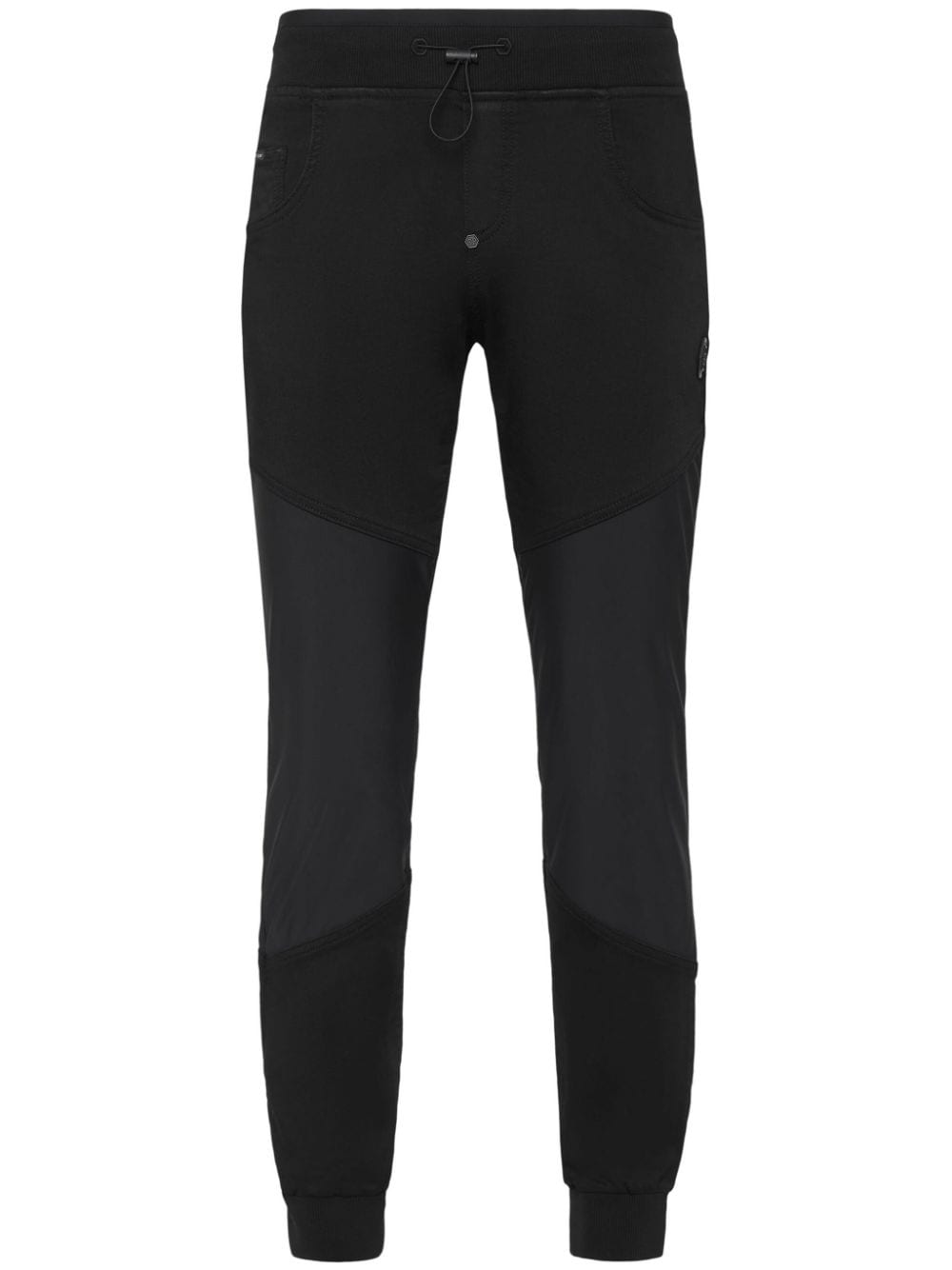 Philipp Plein Logo-patch Panelled Track Pants In Black