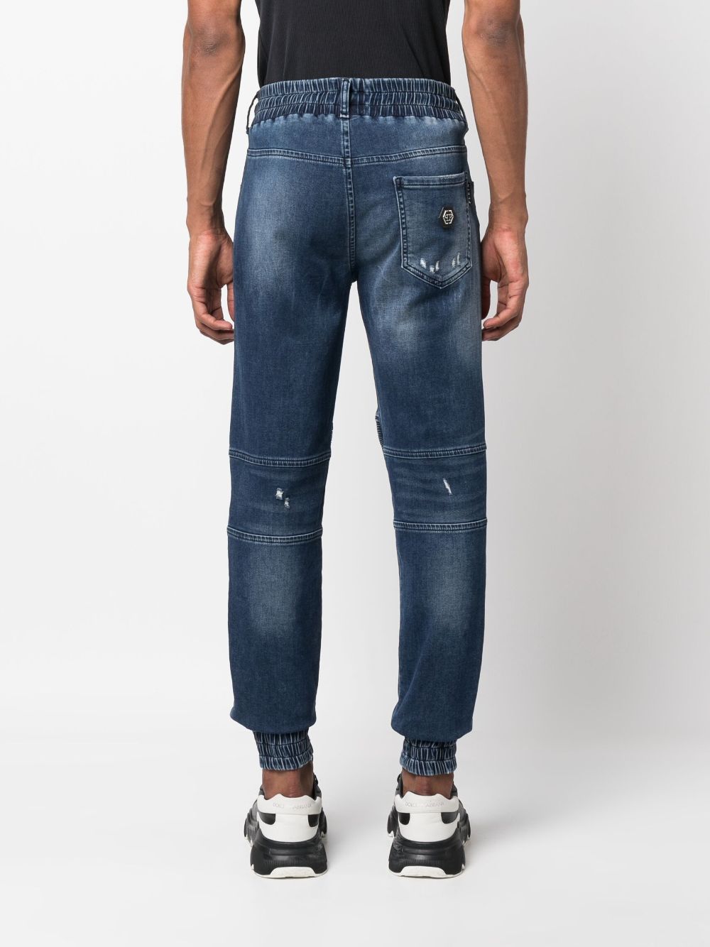 Shop Philipp Plein Mid-rise Tapered-leg Jeans In Blue