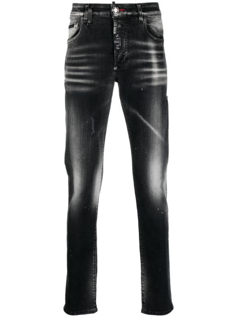 Philipp Plein distressed straight-leg jeans Men