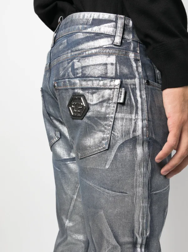 Hexagon-logo leather belt