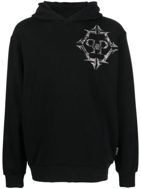 Philipp Plein Chrome rhinestone-embellished hoodie Men