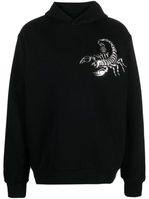 Philipp Plein Scorpion applique-detail cotton hoodie Men