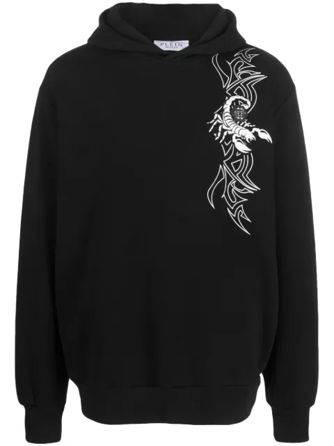 Philipp Plein Scorpion graphic-print cotton hoodie