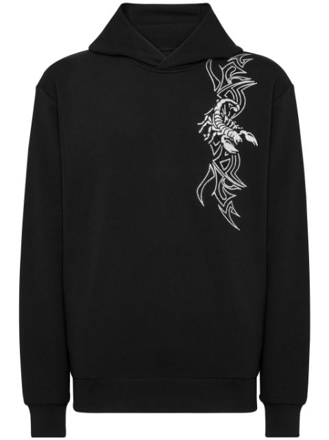 Philipp Plein logo-print crystal-embellished hoodie Men