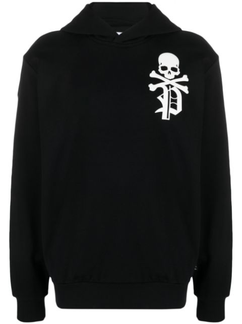 Philipp Plein Gothic Plein logo-flocked cotton hoodie Men