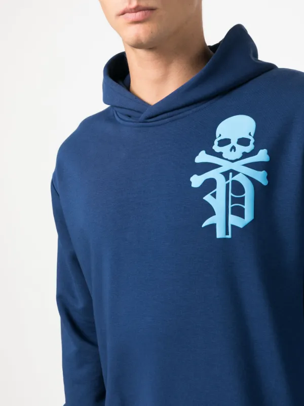 Philipp Plein Gothic Plein logo-print Hoodie Blue FARFETCH IN