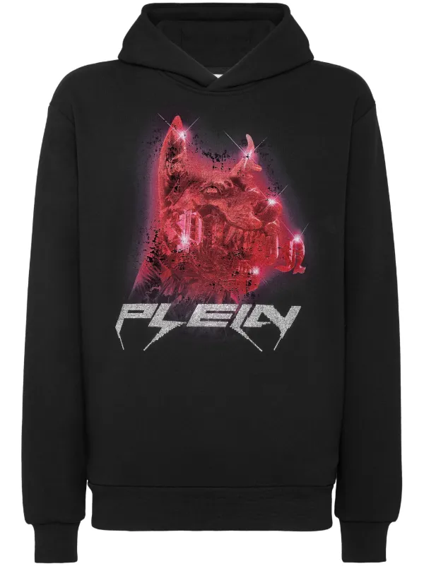 パーカー・フーディ PHILIPP PLEIN Logo patch hoodie Philipp Plein zip-up logo-patch Hoodie | Black | FARFETCH