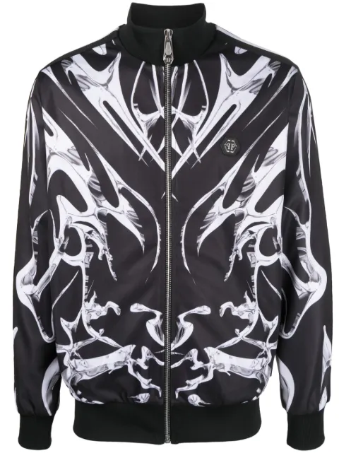 Philipp Plein graphic-print zip-up jacket Men