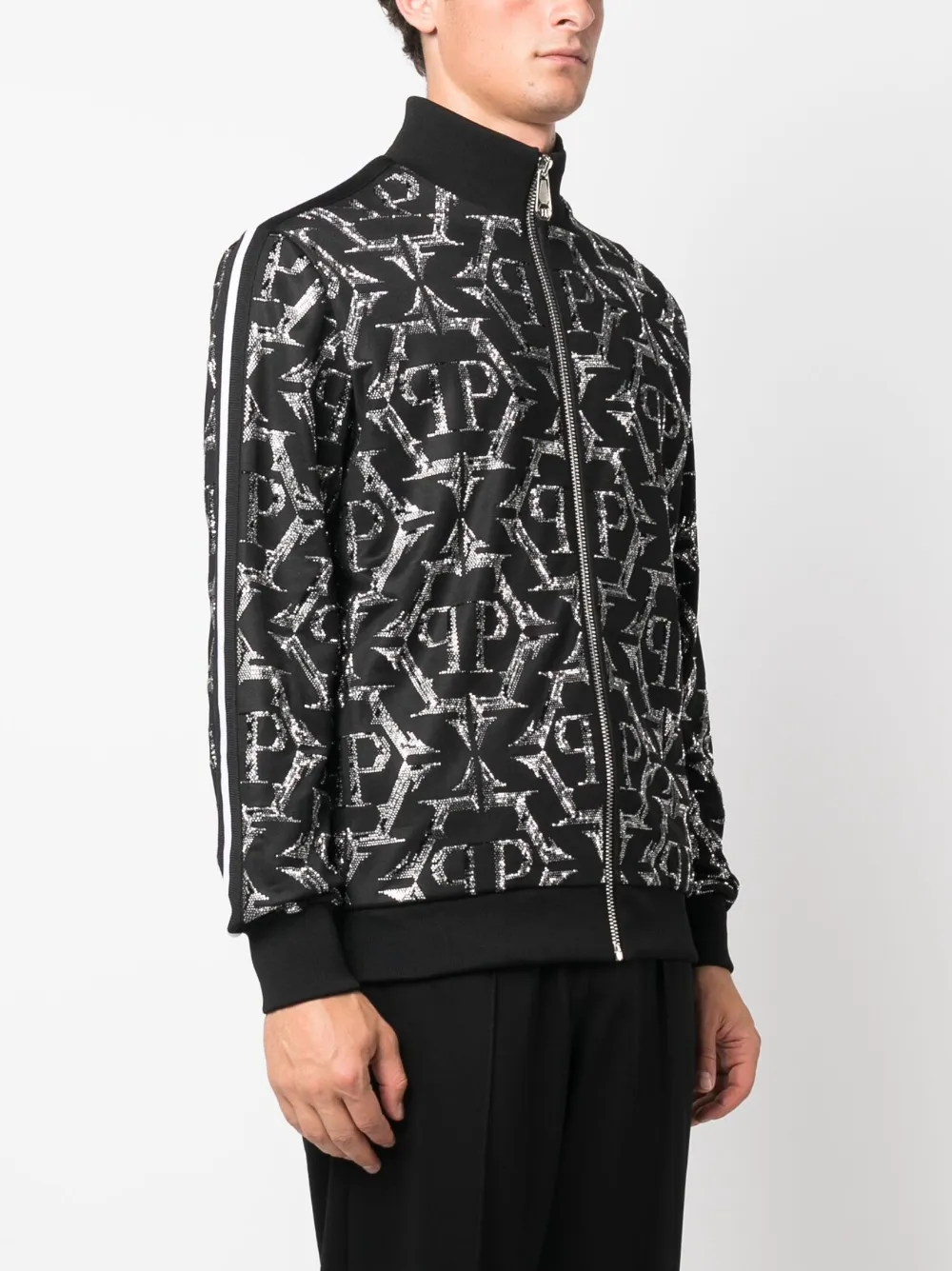Philipp Plein ラインストーン ジップアップ ジャケット