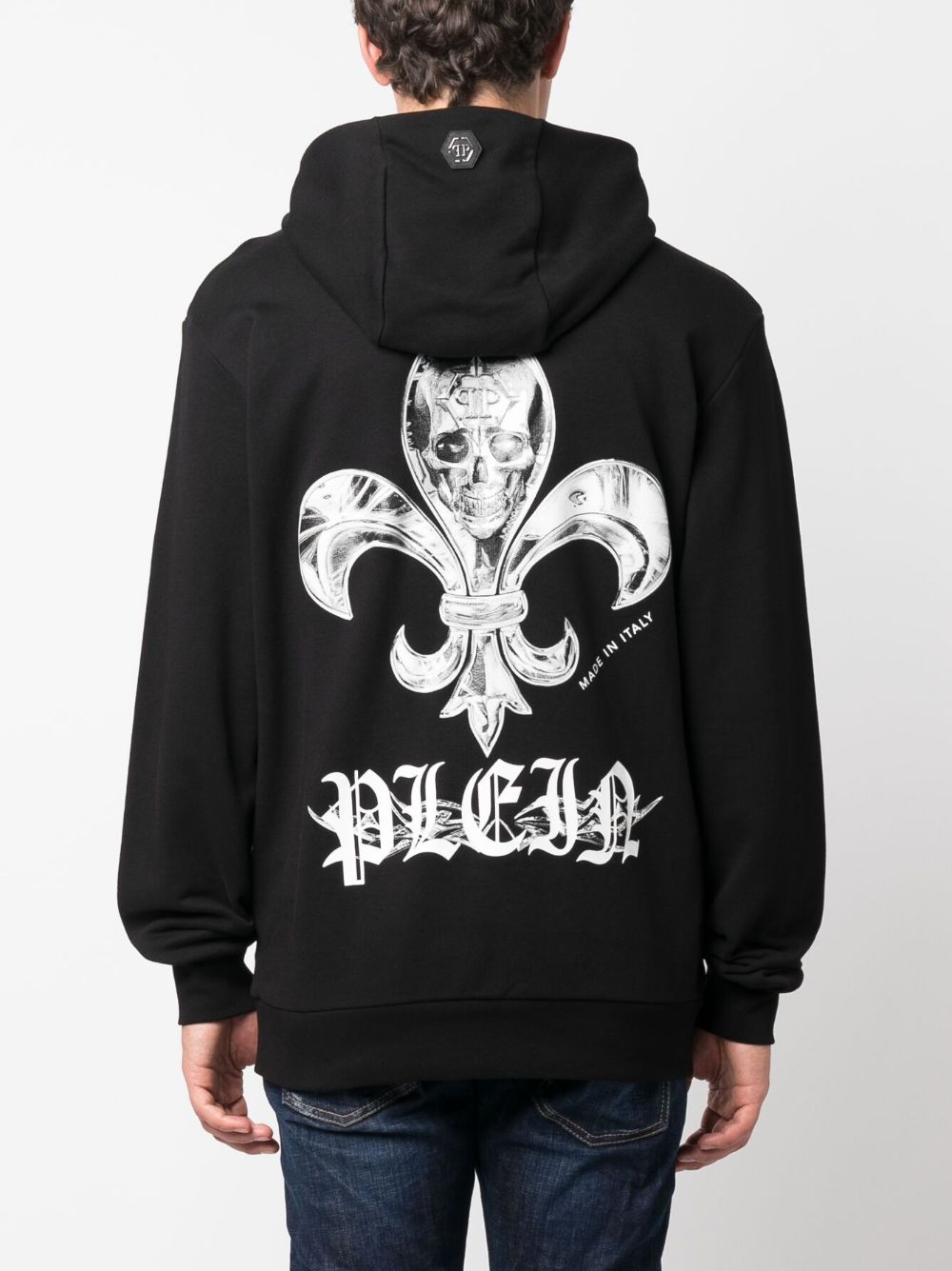 Philipp Plein Chrome skull-print cotton hoodie Men