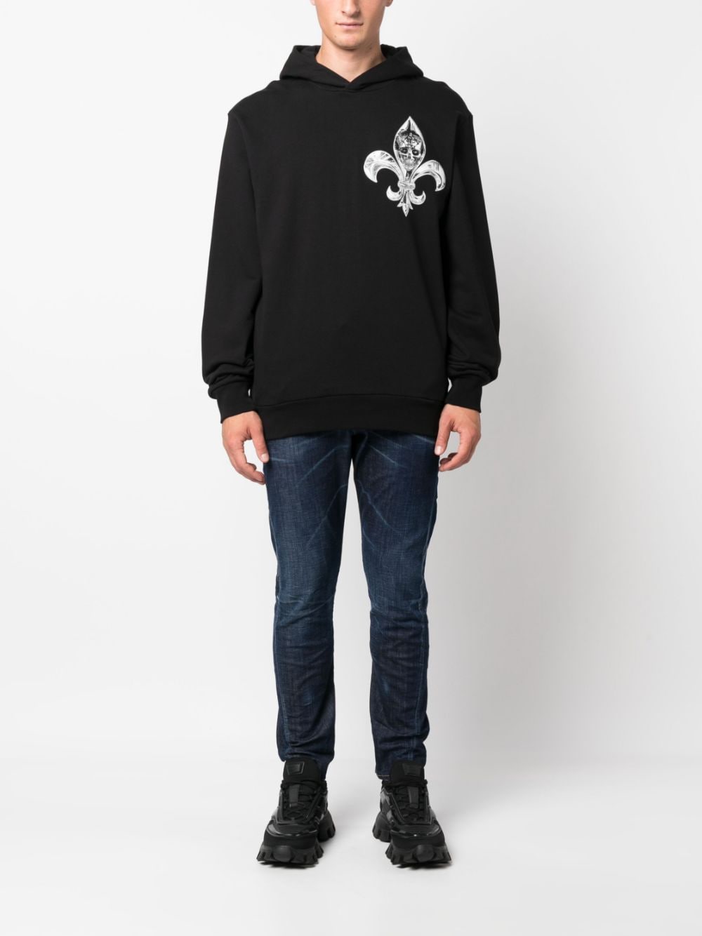 Philipp Plein Hoodie met doodskopprint - Zwart