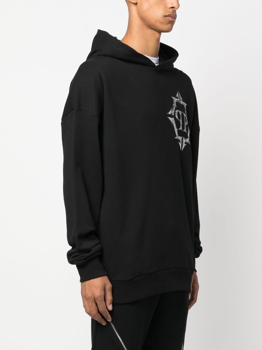 Philipp Plein Chrome logo-print cotton hoodie Men