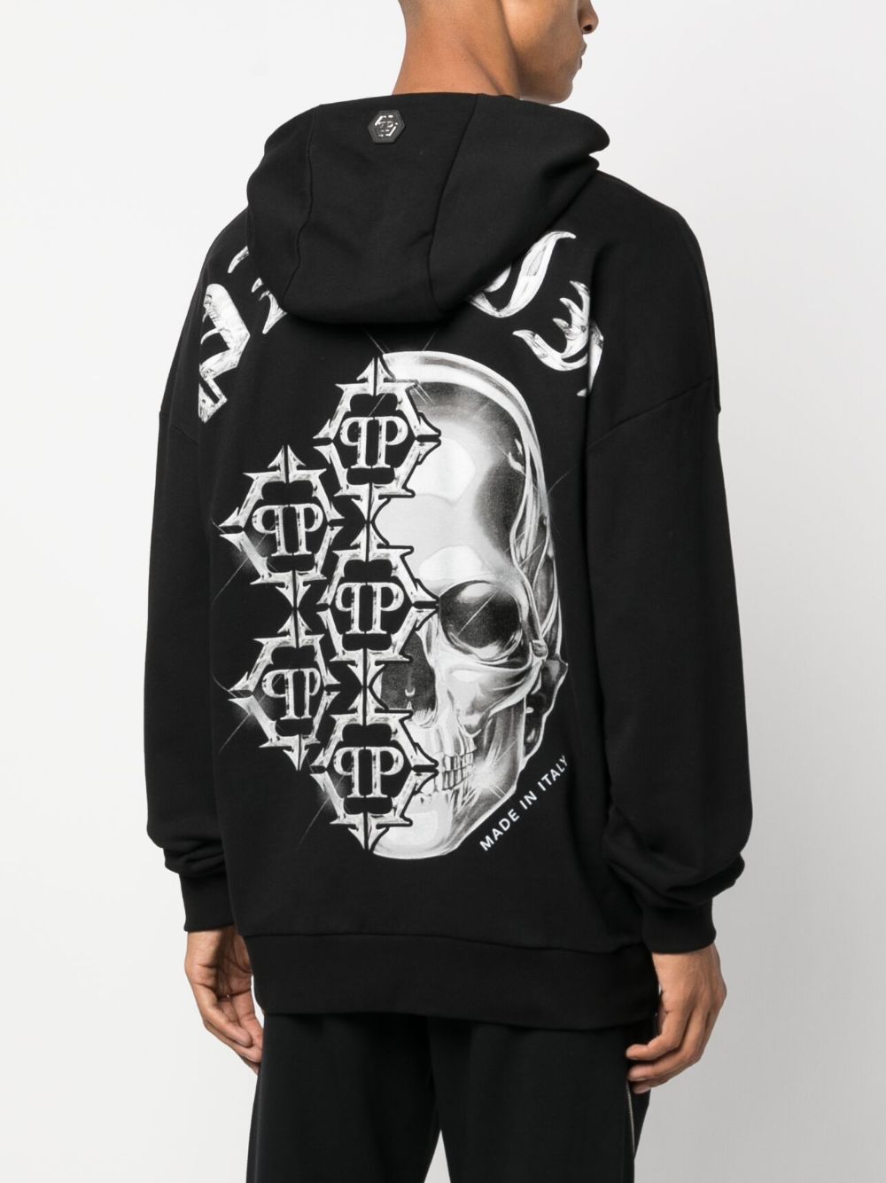 Philipp Plein Chrome logo-print cotton hoodie Men