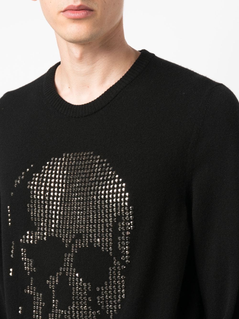 Shop Philipp Plein Skull-appliqué Cashmere Sweatshirt In Black