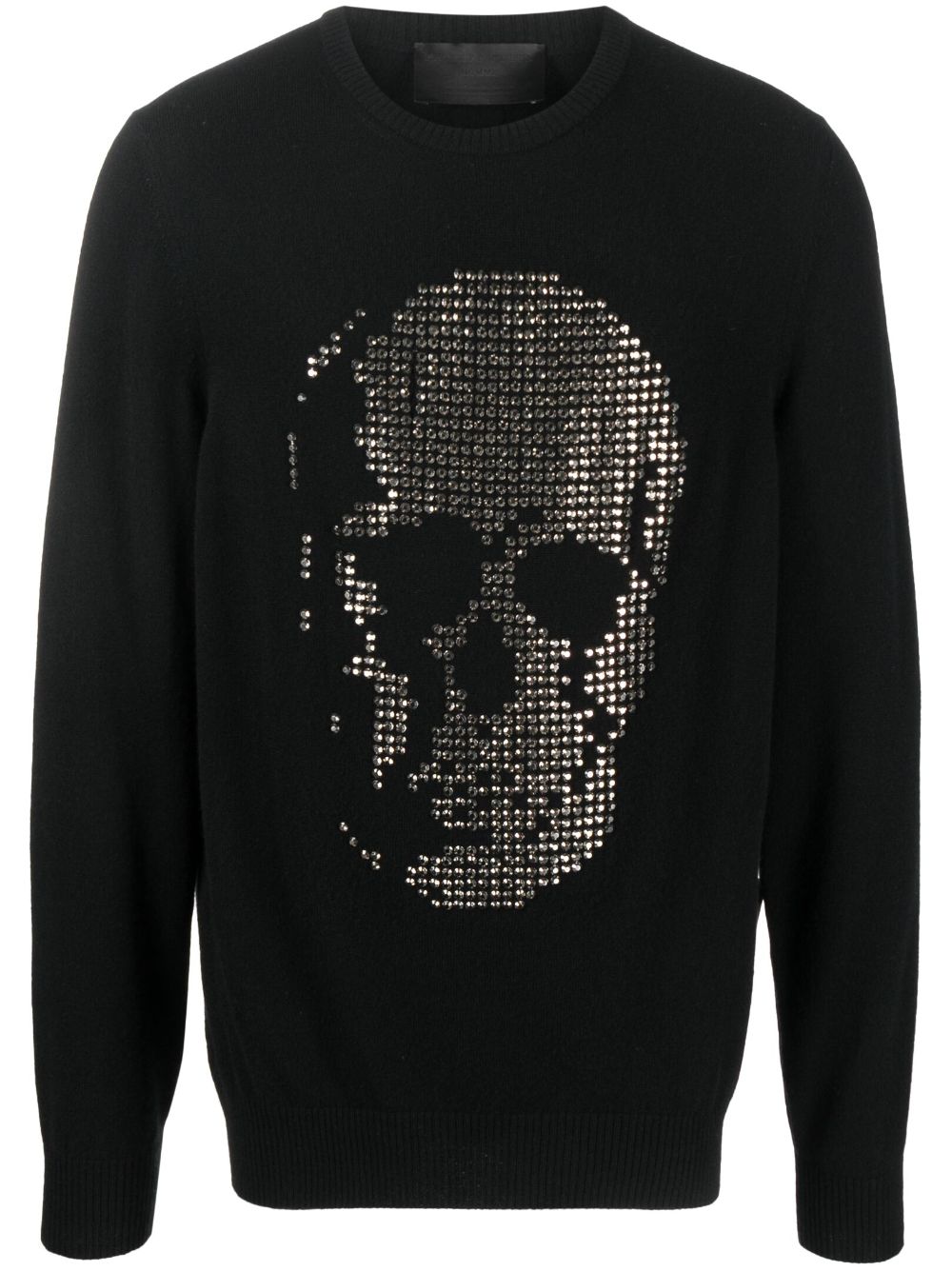 Philipp Plein Skull-appliqué Cashmere Sweatshirt In Black
