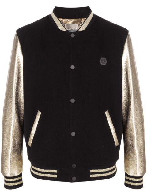 Philipp Plein metallic effect-sleeves bomber jacket Men