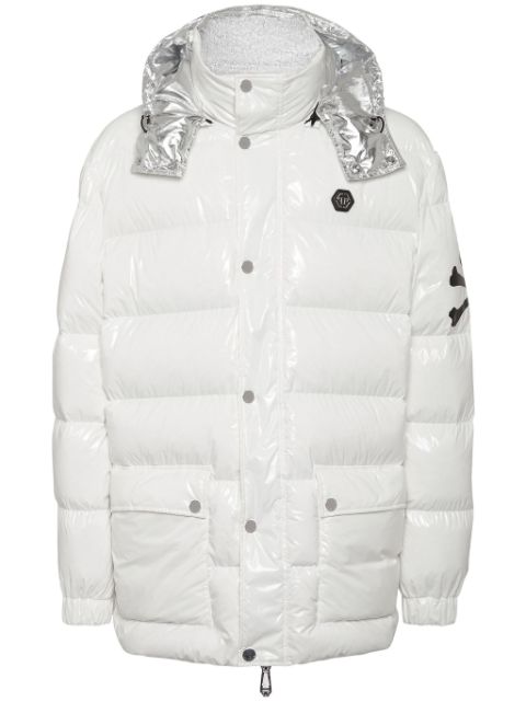 Philipp Plein Skull&Bones quilted padded coat