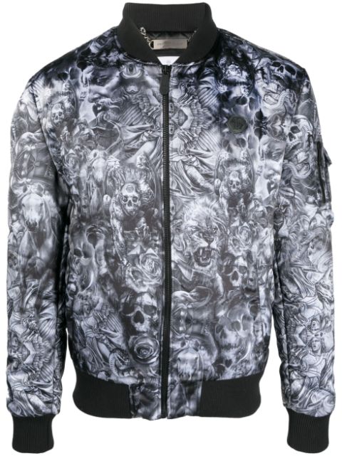 Philipp Plein Tatto-print bomber jacket Men