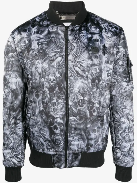 Philipp Plein Tatto-print bomber jacket