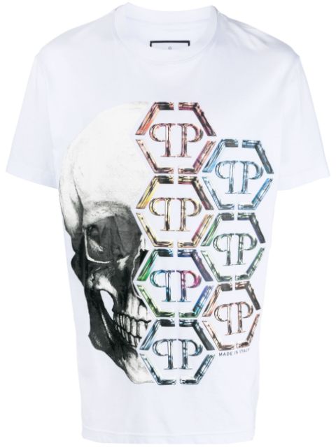 Philipp Plein logo-print skull cotton T-shirt Men