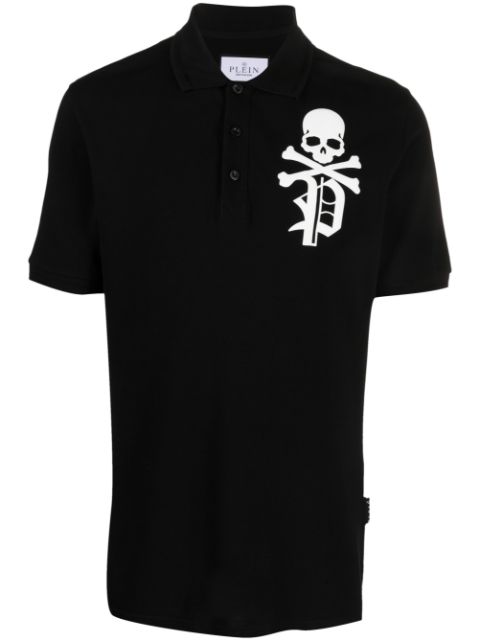 Philipp Plein Skull & Bones pique polo shirt Men