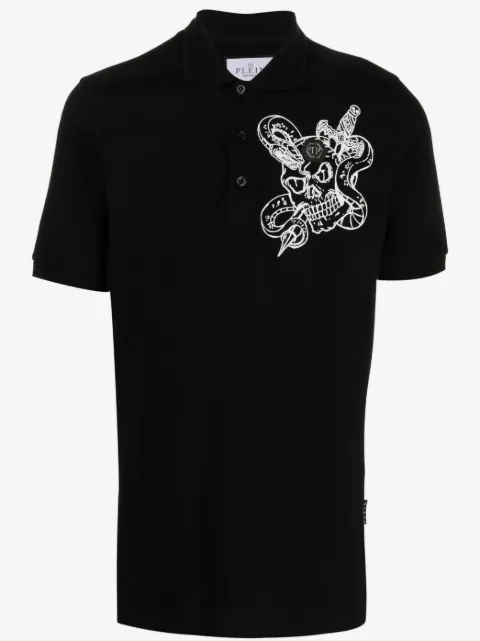 Philipp Plein polo en coton à imprimé serpent