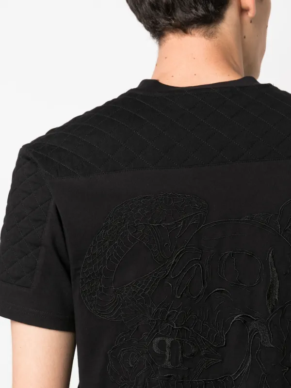 PHILIPP PLEIN ヘシックラウントネックTシャツ 【関税込】 Philipp Plein Embroidered Round-Neck T-Shirt