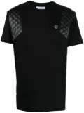Philipp Plein quilted-panel detail T-shirt - Black