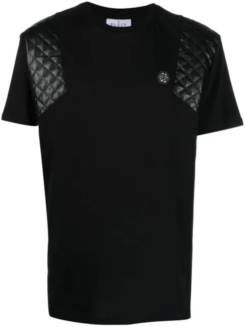 Philipp Plein quilted-panel detail T-shirt