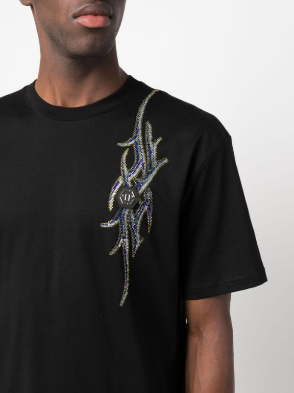 Philipp Plein Embellished snake-print T-shirt - Farfetch