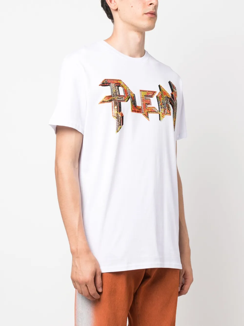 Philipp Plein T-shirt verfraaid met kristallen Wit