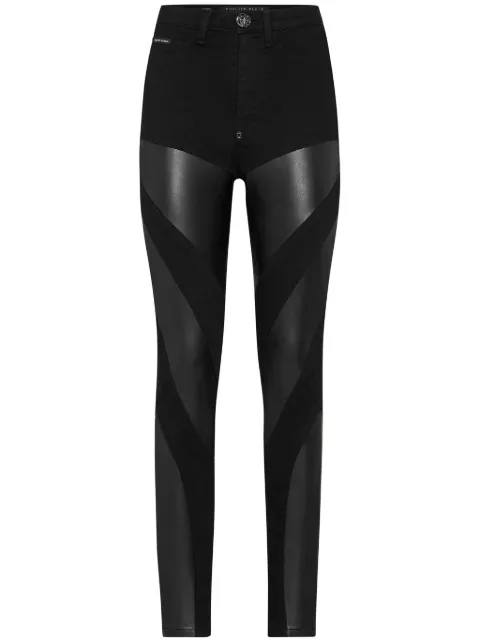 Philipp Plein panelled high-rise skinny jeans