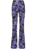 Philipp Plein floral-print high-rise bootcut jeans - Black
