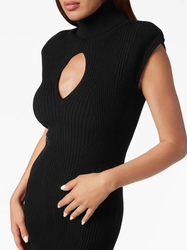 knee length dresses for ladies One-Shoulder A-Line Midi Party Dress Black / 0