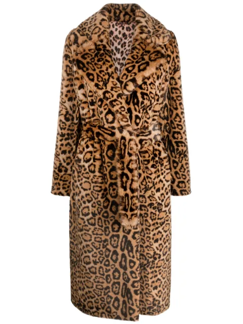 Philipp Plein abrigo con estampado de leopardo