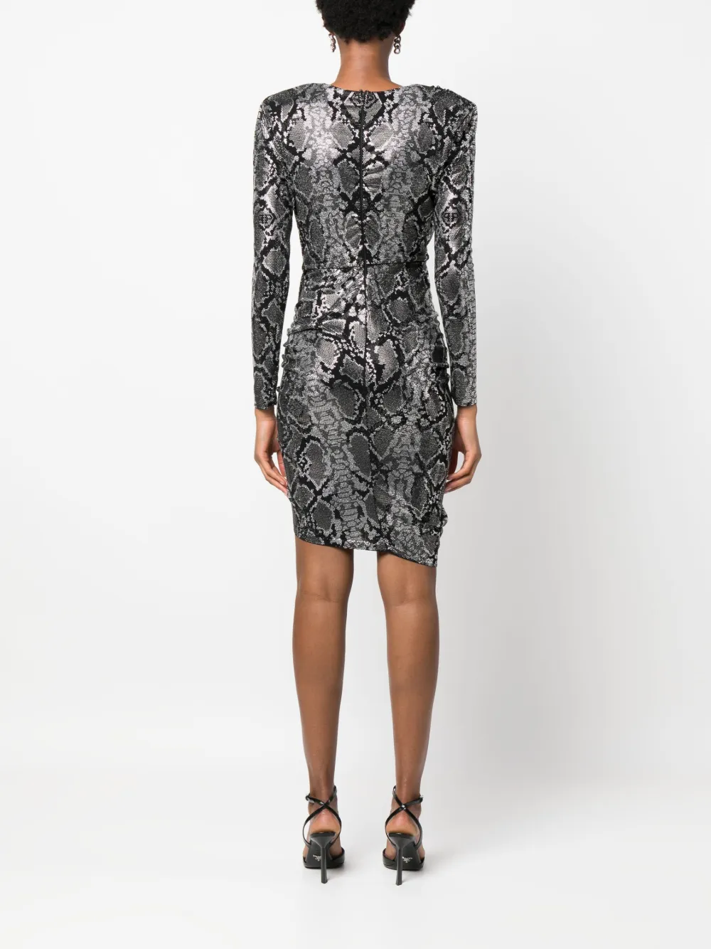 Philipp Plein Mini-jurk met watervalhals Zilver