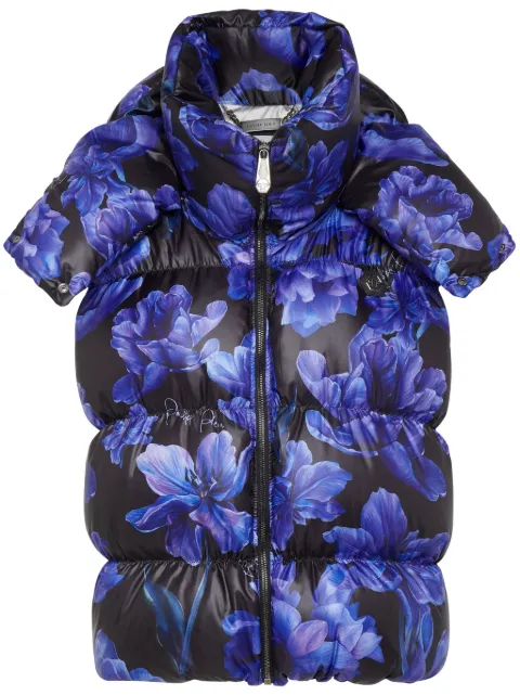 Philipp Plein floral-print padded-design gilet 