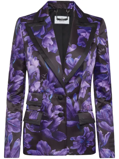 Philipp Plein Duchesse floral-print blazer