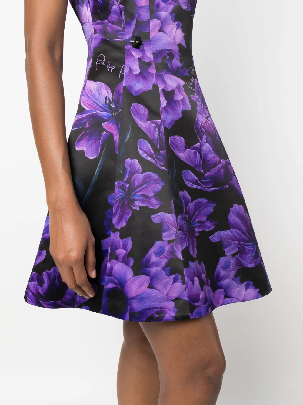 Philipp Plein Jurk met bloemenprint Zwart