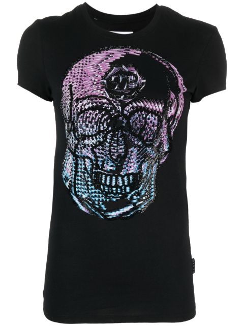 Philipp Plein crystal-embellished skull T-shirt Women