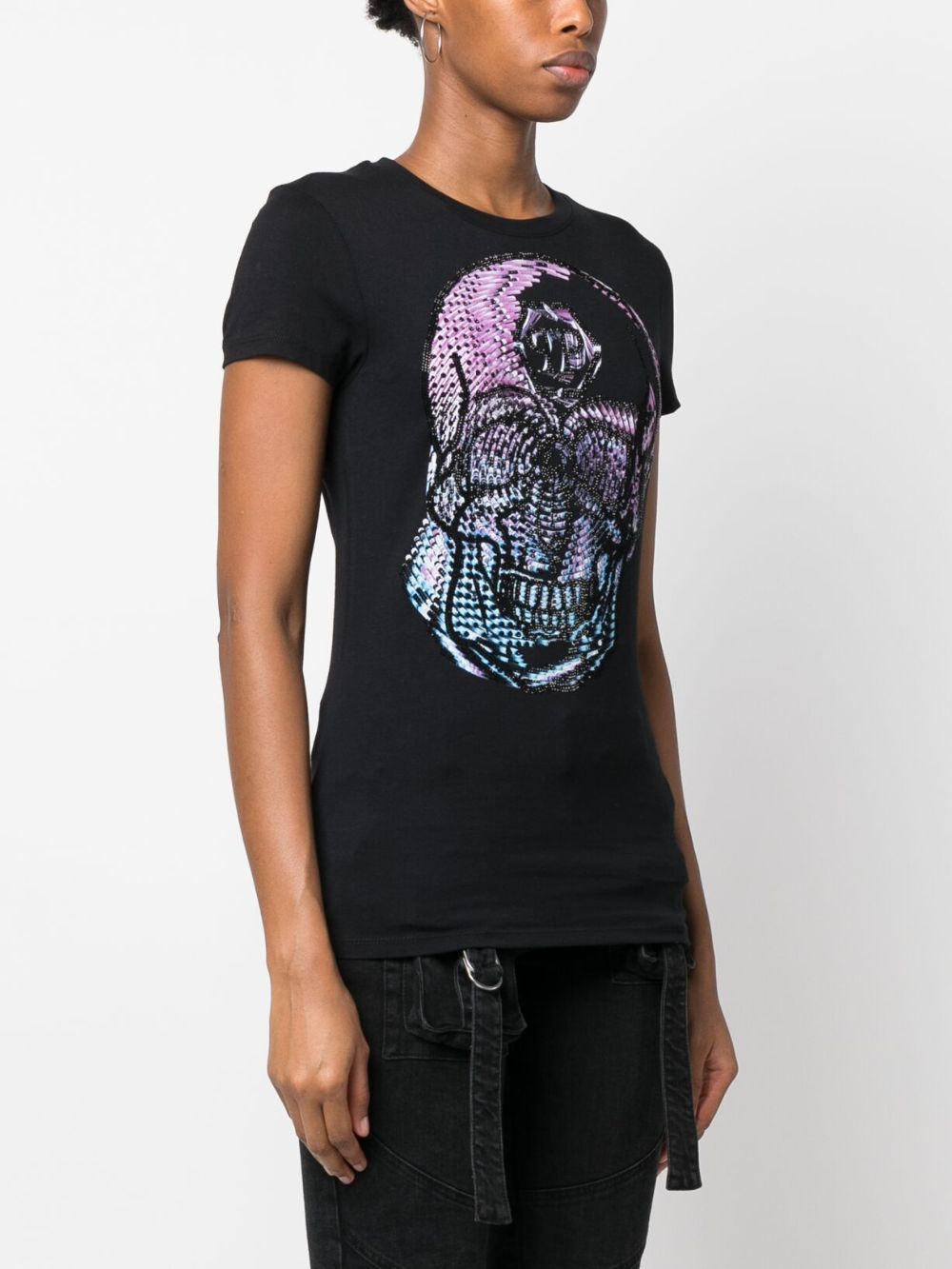 Philipp Plein crystal-embellished skull T-shirt Women