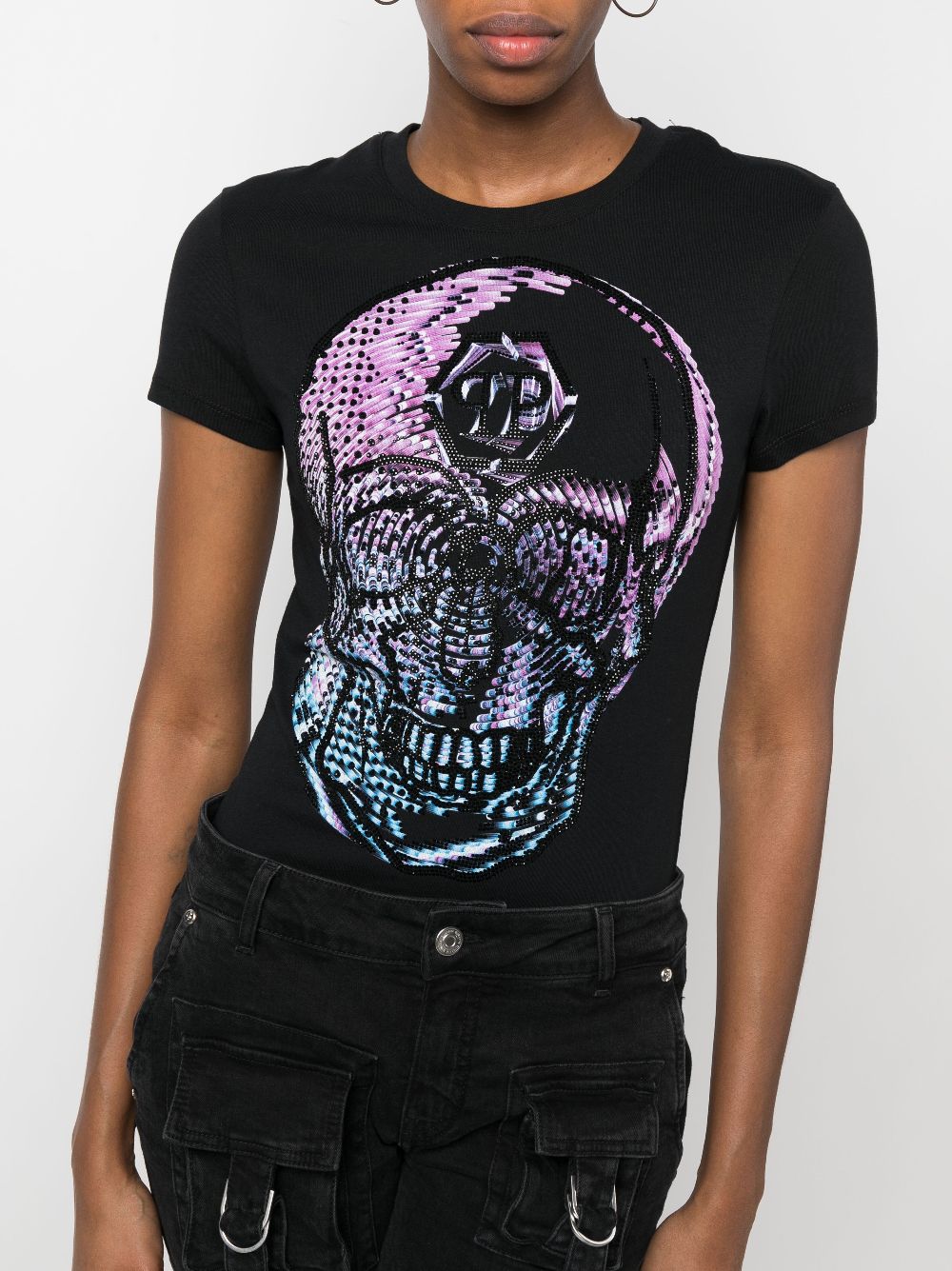 Philipp Plein crystal-embellished skull T-shirt Women