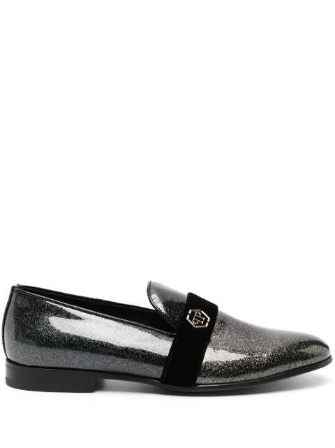 Philipp Plein Hexagon glitter-embellished loafers Men